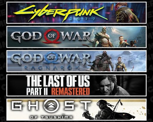 Cyberpunk +GOW +Ragnarök +TLOU2 +Tsushim