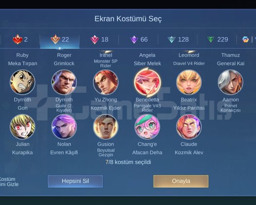 Mega 3 Hesap 508 Kostüm