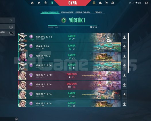 Yücelik 1 Fresh hesap High MMR
