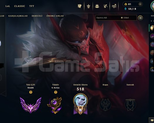 Güzel kostumlu full champ master hesap