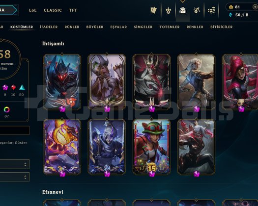 Güzel kostumlu full champ master hesap