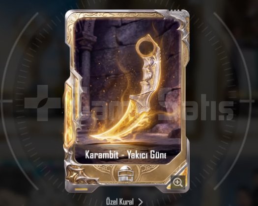 KARAMBİT YAKICI GÜNEŞ KARTI