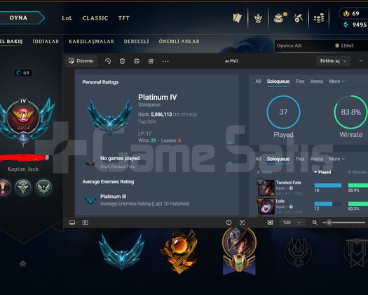 84WR 31W-6L 91SKİN PLAT 4 +30LP
