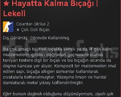 Bıçak hediyeli hesap ACİL