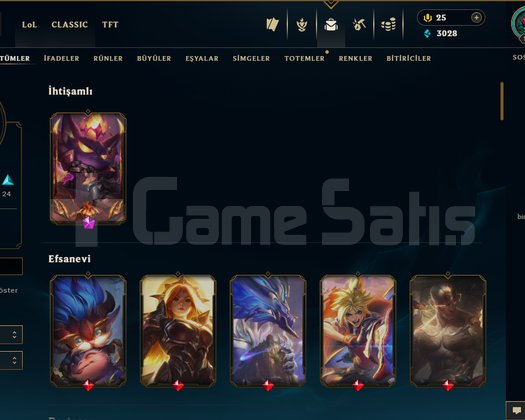 EUW/ 162 LVL/ 50+ KOSTÜM/ MAİL DEĞİŞİR