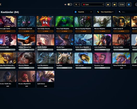 EUW/ 245 LVL + 113 SKİN + Platin 2 + OTO