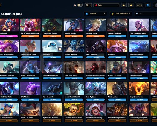EUW/ 245 LVL + 113 SKİN + Platin 2 + OTO