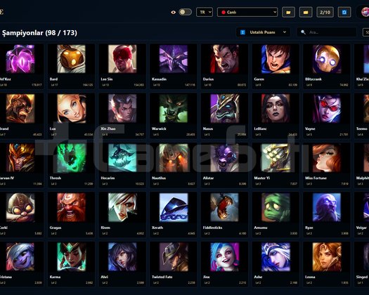 TR / 125 LVL + 27 SKİN + Derecesiz + OTO