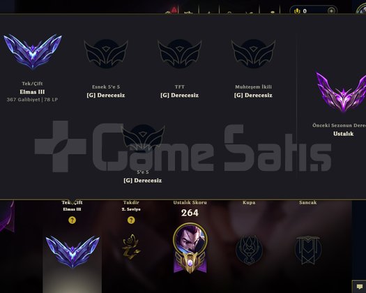 DIAMOND 3 GEÇEN SEZON MASTER HESAP