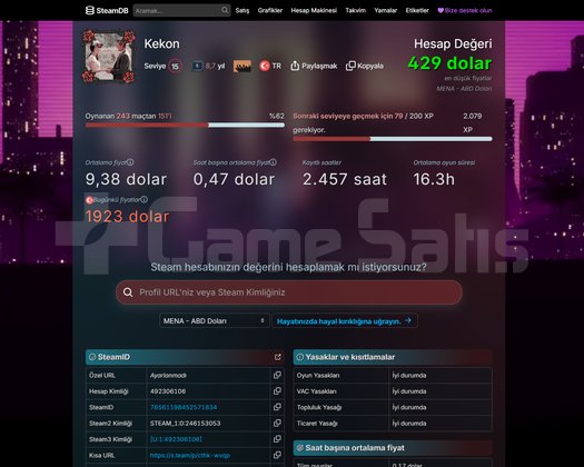 211 oyunlu dev hesap