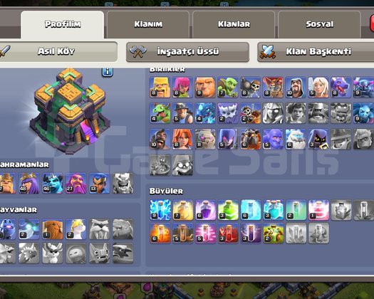 CLASH OF CLANS HESAP 159 LEVEL