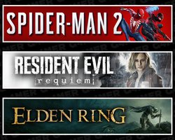 Spider-Man 2 +RE Requiem +Elden Ring