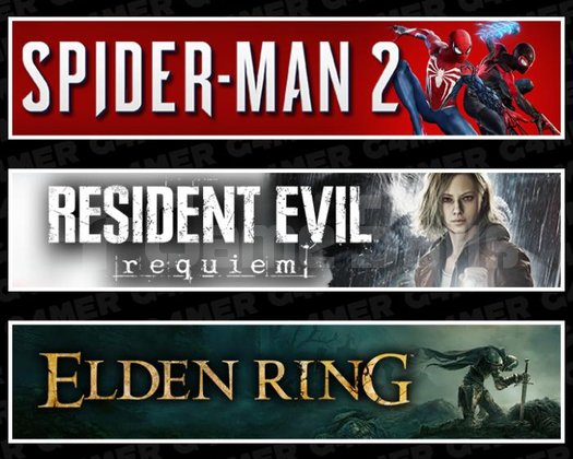Spider-Man 2 +RE Requiem +Elden Ring