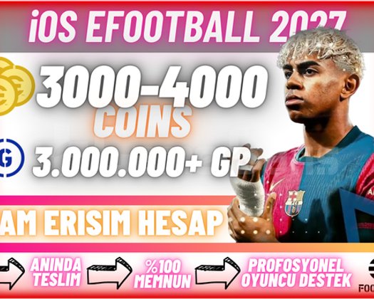iOS | 3000+ COIN + 3M GP TamErişim