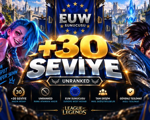 BANSIZ Eski EUW Hesap 30+ Lvl Unranked