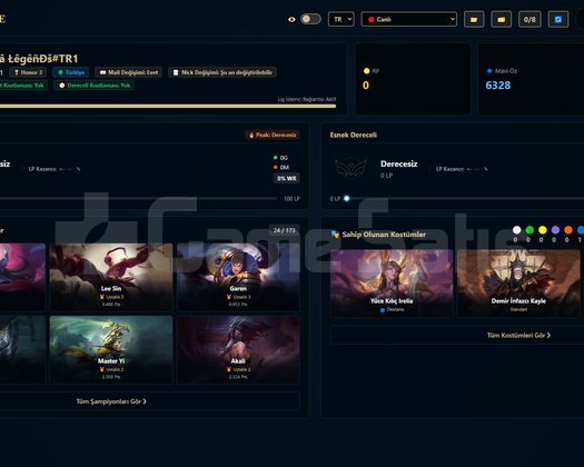 TR / 31 LVL + 3 SKİN + RANK HAZIR + OTO