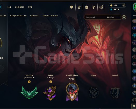 ZÜMRÜT 4 AATROX MAİN HESAP AÇIKLAMA GEL