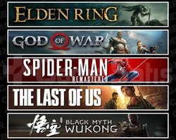 Elden +GOW +Spider 1 +TLOU1 +Wukong