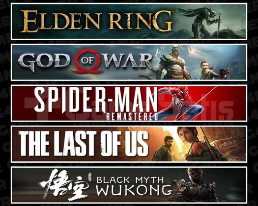Elden +GOW +Spider 1 +TLOU1 +Wukong