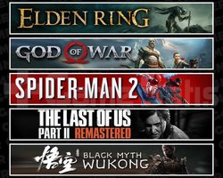 Elden +GOW +Spider 2 +TLOU2 +Wukong