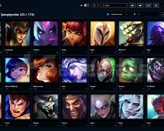 TR/ 30 LVL + 1+2 SKİN + RANK HAZIR + OTO