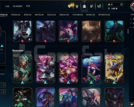 TR / 222 LEVEL / 154 SKİN / 172 HERO