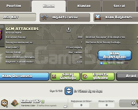 Hızlı gelen alır lvl 30 Süper klan