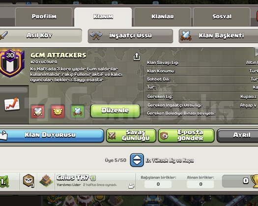 Hızlı gelen alır lvl 30 Süper klan