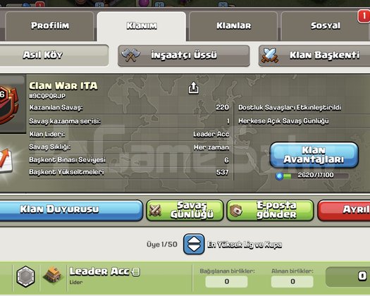 Acil satılık lvl 16 klan