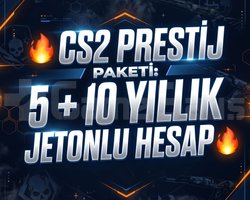 CS2 PRESTİJ PAKETİ 5 + 10 YILLIK JETONLU