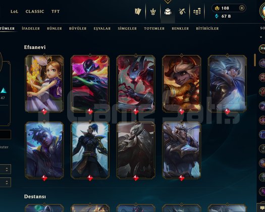 EUW 267 LEVEL MAİLLİ HANDMADE 141 SKİNLİ
