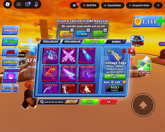 Blade ball itemler offer verin