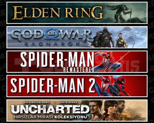 Elden +Ragnarök +Spider 1 +2 +Uncharted