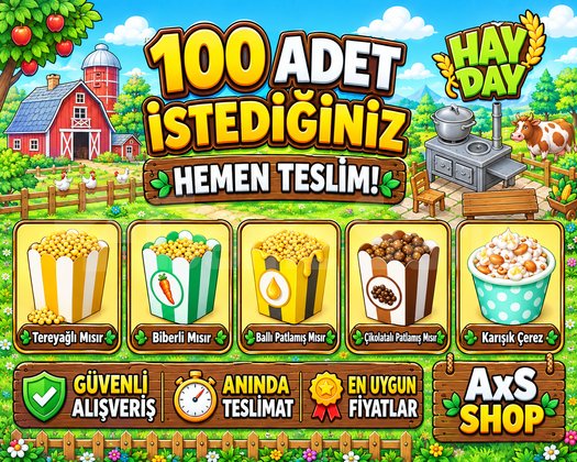 100 Adet Seçeceğiniz Patlamış Mısırlar