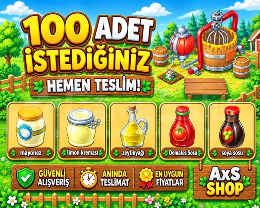 100 Adet Seçeceğiniz Soslar