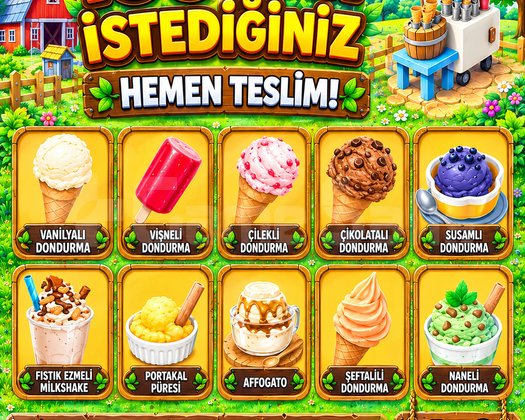 100 Adet Seçeceğiniz Dondurmalar