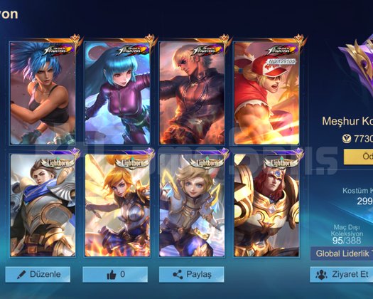 4 Kof Gus dahil Ling maçlı Bol kostümlü