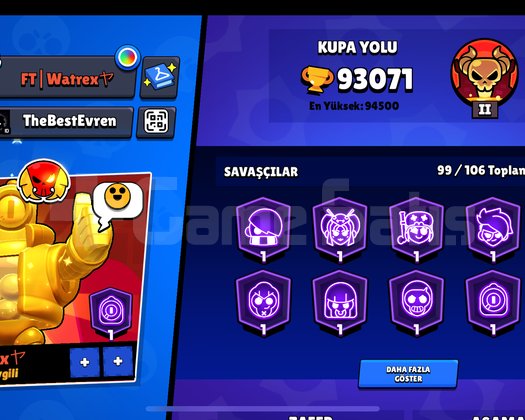BRAWL STARS 93K KUPA 10 EFSANEVİ