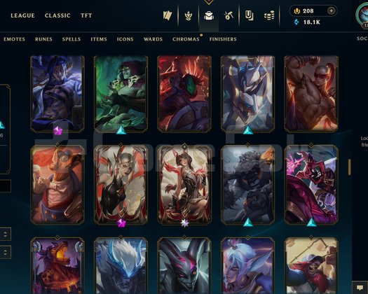 Ahri ve Sett kostümlü zümrüt 3 hesap