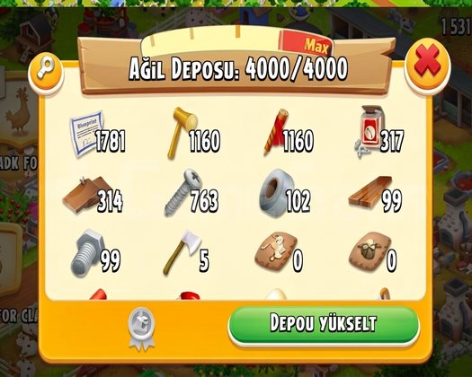 70 LEVEL +4.000 DEPO ARAZİ HESAP