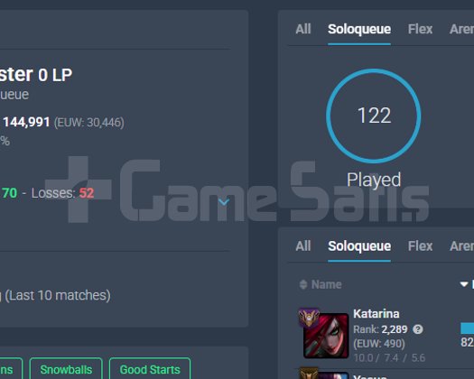 EUW MASTER ELO ACC