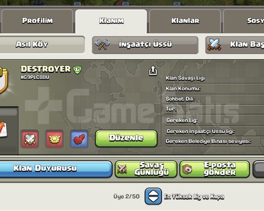 DESTROYER 11 seviye güzel isimli klan