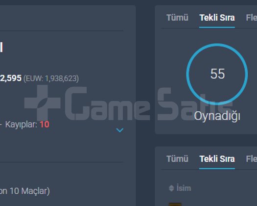 EUW SİLVER1 82 WR/54SKİN/DİA-EMERALD ELO