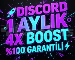 DISCORD 1 AYLIK 4X BOOST 100 GARANTİLİ