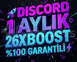 DISCORD 1 AYLIK 26X BOOST 100 GARANTİLİ