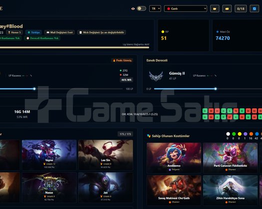 TR / 223 LVL + 133+2 SKİN + Bronz 1