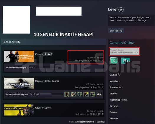 4 MADALYA PRIME | 17 YILLIK STEAM HESAP