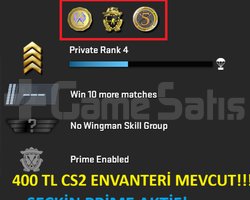 3 MADALYA PRIME | 400 TL CS2 ENVANTERİ!
