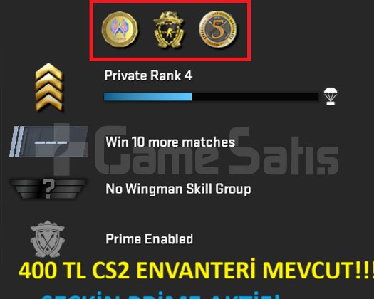 3 MADALYA PRIME | 400 TL CS2 ENVANTERİ!