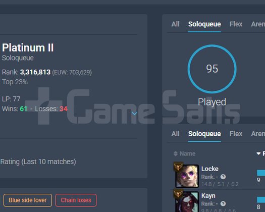 EUW 95 MAÇ PLAT 2 HESAP 29+ GELİYOR